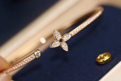 [Camiery]IDYLLE PINK GOLD OPEN BRACELET DIAMOND PAVED