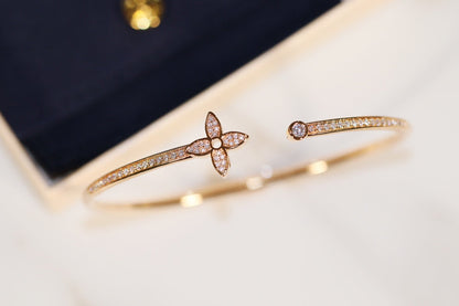 [Camiery]IDYLLE GOLD OPEN BRACELET DIAMOND PAVED