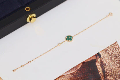 [Camiery]STAR AND SUN 4 MOTIF PINK GOLD MALACHITE BRACELET