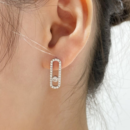 [Camiery]MOVE UNO STUD DIAMOND PAVED EARRINGS
