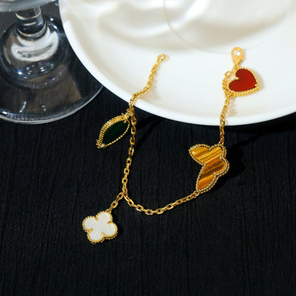 [Camiery]LUCKY SPRING 5 MOTIF GOLD BRACELET