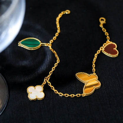 [Camiery]LUCKY SPRING 5 MOTIF GOLD BRACELET