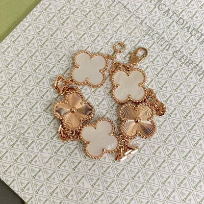 [Camiery]CLOVER WHITE PEARL MOP 5 MOTIF BRACELET COLLECTION
