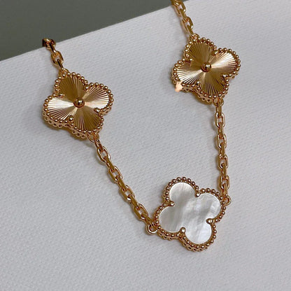 [Camiery]CLOVER WHITE PEARL MOP 5 MOTIF BRACELET COLLECTION