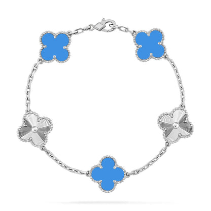 [Camiery] CLOVER 5 MOTIF BLUE AGATE BRACELET COLLECTION
