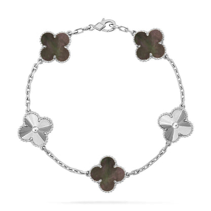 [Camiery] CLOVER 5 MOTIF GRAY MOP BRACELET COLLECTION