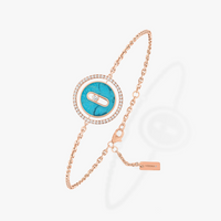 [Camiery]LUCKY MOVE TURQUOISE PINK GOLD DIAMOND BRACELET