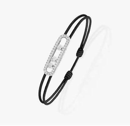 [Camiery]Messika Care(s) pink cord pavé bracelet