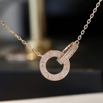 [Camiery] LOVE  FULL DIAMOND PENDANT NECKLACE