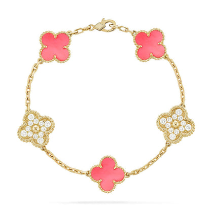 [Camiery] CLOVER 5 MOTIFS  PINK MOP BRACELET COLLECTION