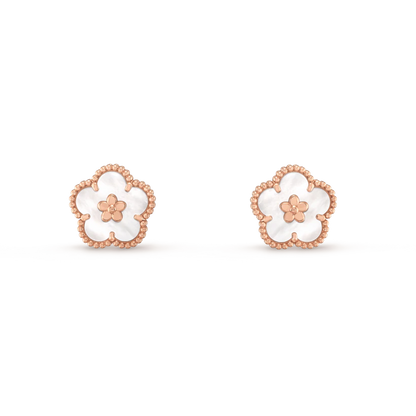 [Camiery]LUCKY PINK GOLD WHITE MOP EARRINGS