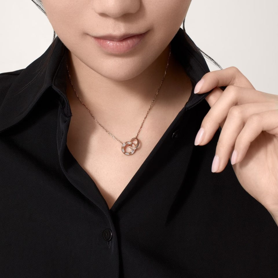 [Camiery] LOVE  FULL DIAMOND PENDANT NECKLACE