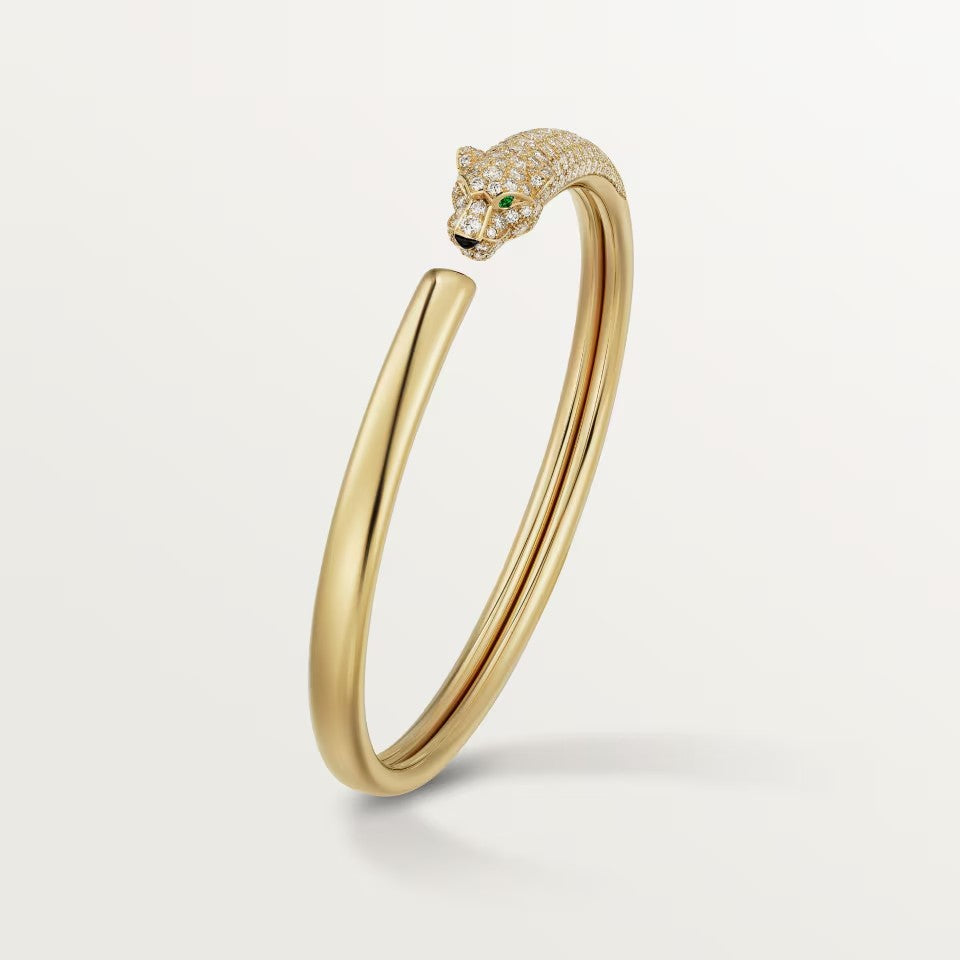 [Camiery] PANTHERE HALF DIAMOND OPEN BRACELET