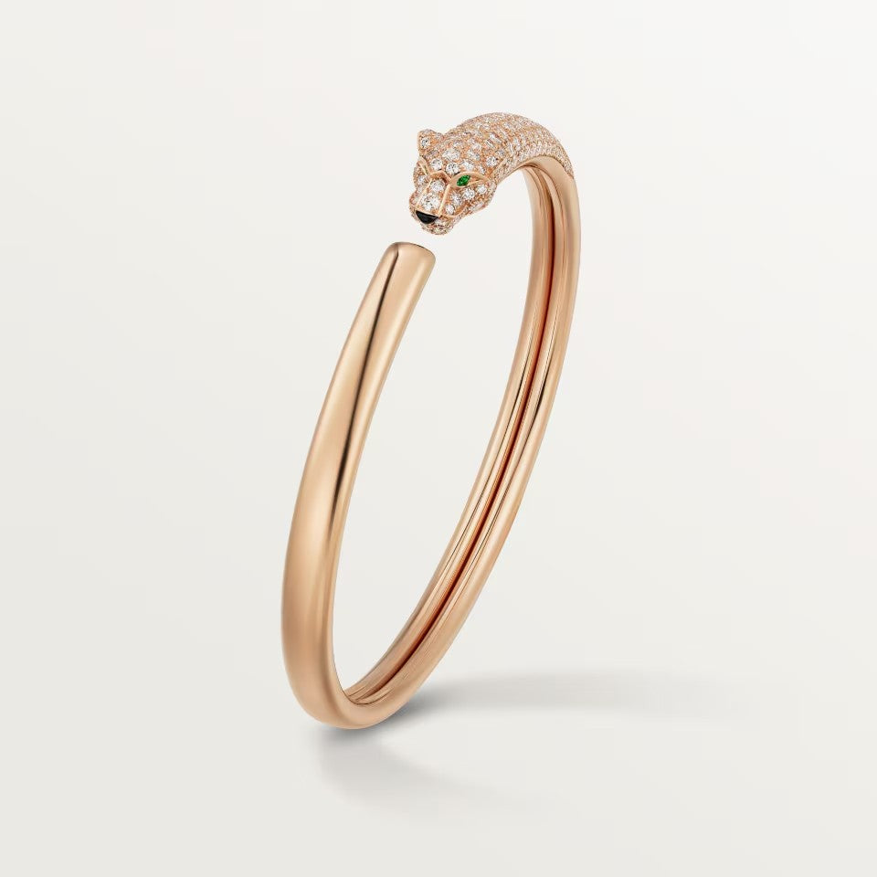 [Camiery] PANTHERE HALF DIAMOND OPEN BRACELET