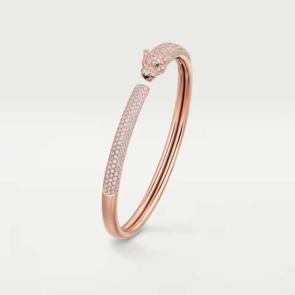 [Camiery] PANTHERE FULL DIAMOND OPEN BRACELET
