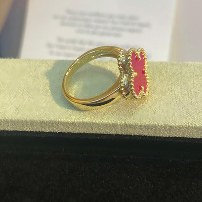 [Camiery]NEW CLOVER PINK ENAMEL RINGS