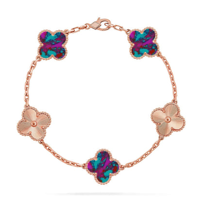 [Camiery]CLOVER 5 MOTIF COLOR GEMSTONES BRACELET COLLECTION