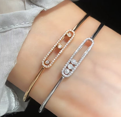 [Camiery]Move Pavé Diamond Bangle Bracelet M