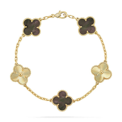 [Camiery] CLOVER 5 MOTIF GRAY MOP BRACELET COLLECTION
