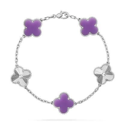 [Camiery]CLOVER 5 MOTIF LIGHT PURPLE BRACELET COLLECTION