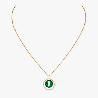[Camiery]LUCKY MOVE 1 DIAMOND MALACHITE GOLD DIAMOND NECKLACE