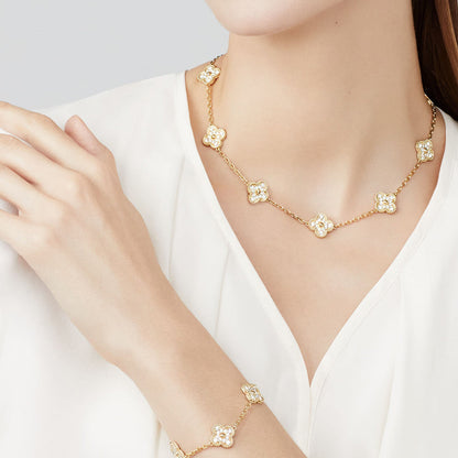 [Camiery]CLOVER 10 MOTIFS DIAMOND NECKLACE