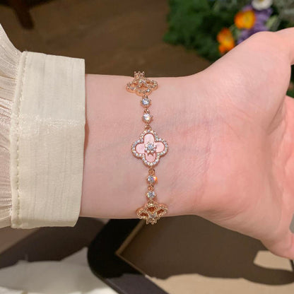 [Camiery]CLOVER 5 MOTIF PINK BLUE RED WHITE BRACELET