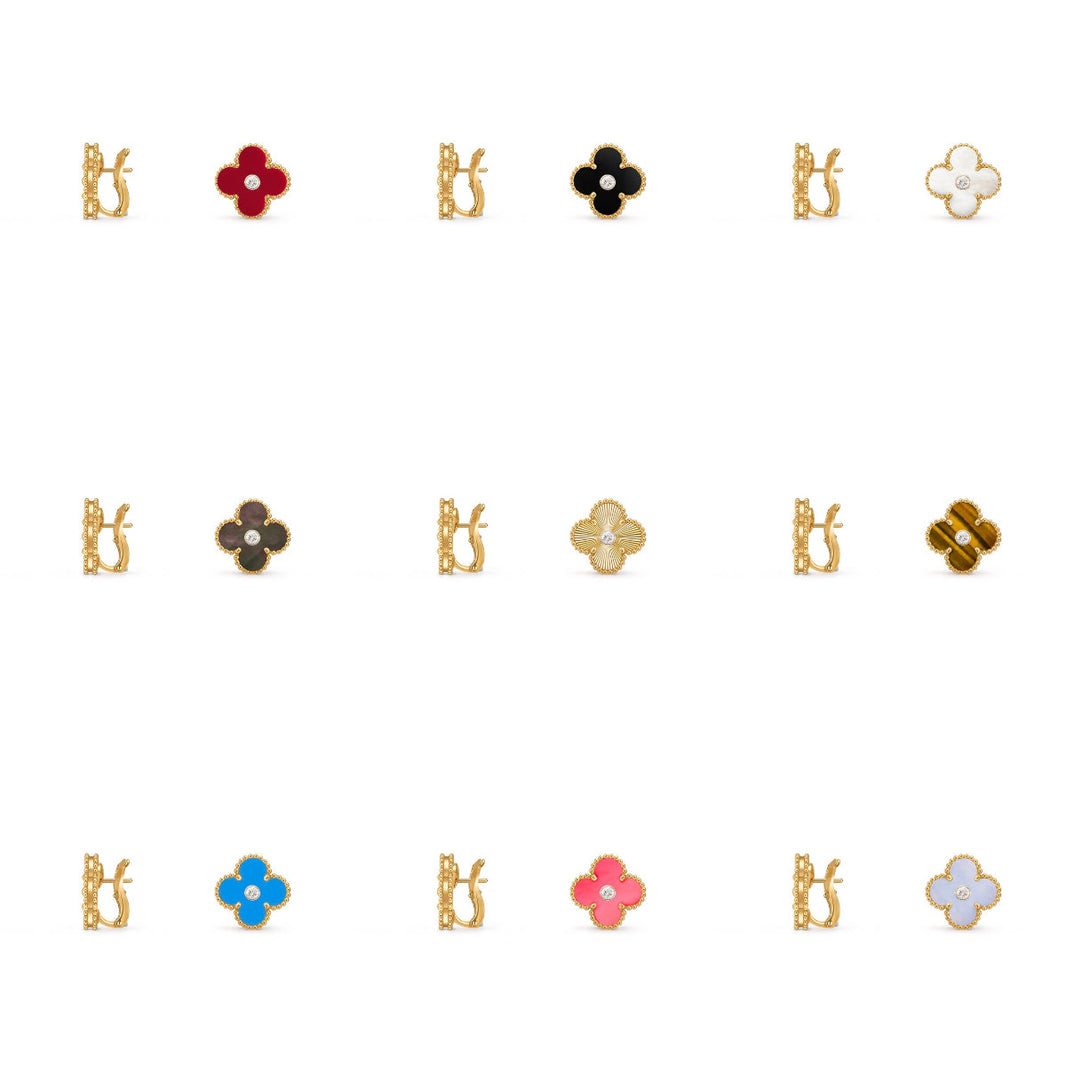 [Camiery]CLOVER 15MM MOP DIAMOND EARRINGS COLLECTION