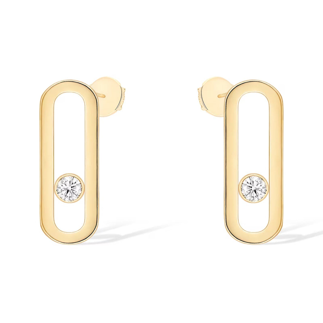 [Camiery]MOVE UNO SMALL 1 DIAMOND EARRINGS