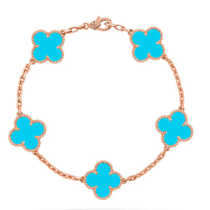 [Camiery] CLOVER 5 MOTIF TURQUOISE BRACELET COLLECTION