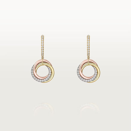 [Camiery] TRINITY HALF DIAMOND  EARRINGS