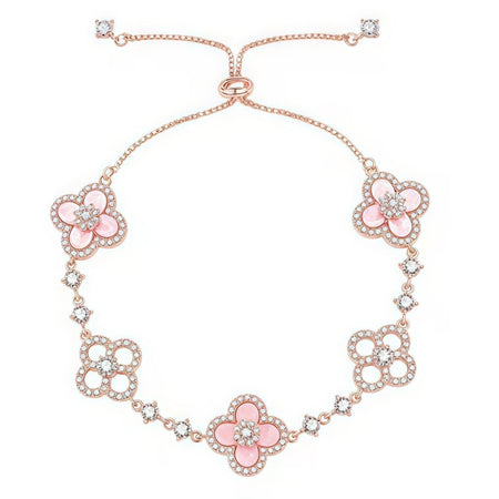 [Camiery]CLOVER 5 MOTIF PINK BLUE RED WHITE BRACELET