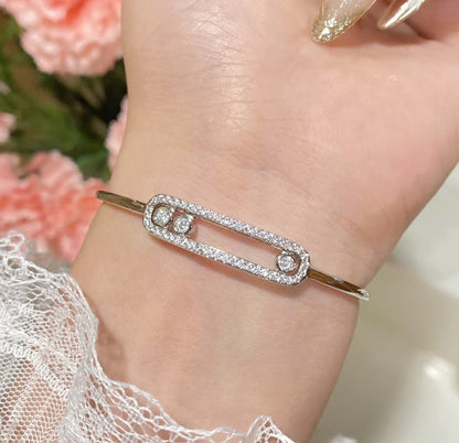 [Camiery]Move Pavé Diamond Bangle Bracelet M