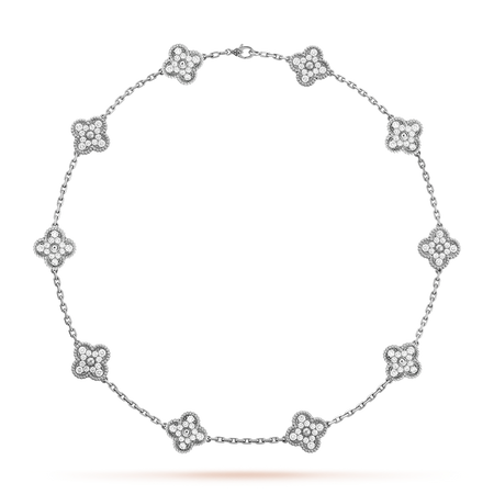 [Camiery]CLOVER 10 MOTIFS DIAMOND NECKLACE
