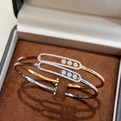 [Camiery]Move Pavé Diamond Bangle Bracelet M