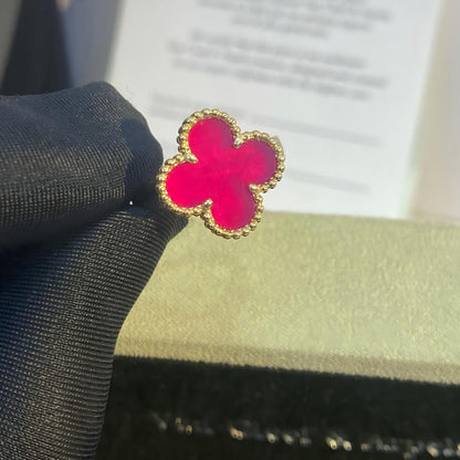 [Camiery]NEW CLOVER PINK ENAMEL RINGS
