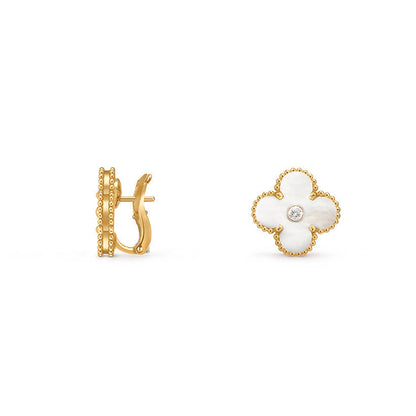 [Camiery]CLOVER 15MM MOP DIAMOND EARRINGS COLLECTION