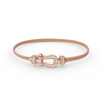 [Camiery]FORCE SMALL HORSESHOE  DIAMOND CHAIN ROPE BRACELET