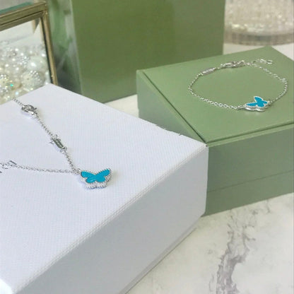 [Camiery]BUTTERFLY TURQUOISE BUTTERFLY BRACELET SILVER