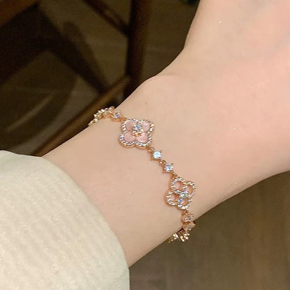 [Camiery]CLOVER 5 MOTIF PINK BLUE RED WHITE BRACELET