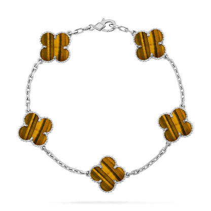 [Camiery] CLOVER 5 MOTIFS TIGER EYE BRACELET COLLECTION