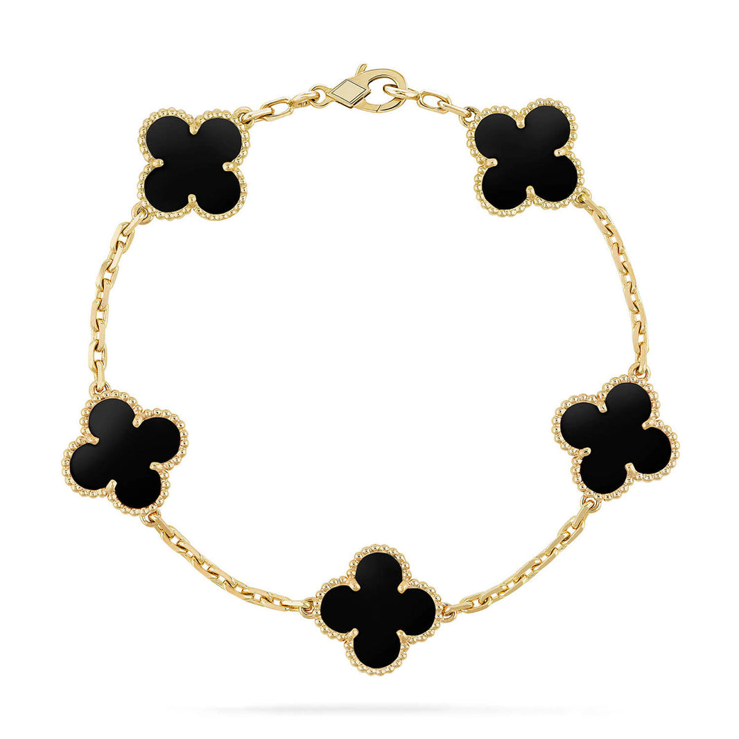 [Camiery] CLOVER 5 MOTIF ONYXS BRACELET COLLECTION