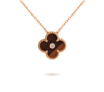[Camiery]CLOVER 15MM DIAMOND SINGLE FLOWER NECKLACE COLLECTION