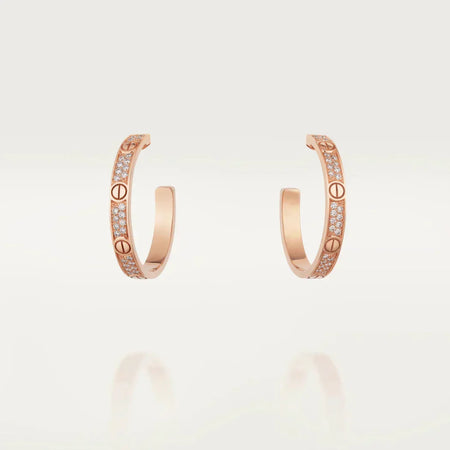 [Camiery] LOVE EARRINGS 3.6MM DIAMOND PAVED