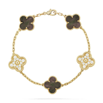 [Camiery] CLOVER 5 MOTIF GRAY MOP BRACELET COLLECTION