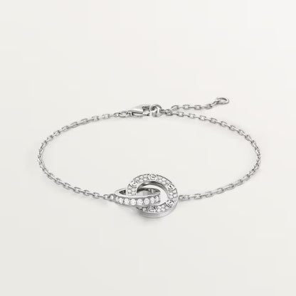 [Camiery] LOVE DOUBLE RING FULL DIAMOND BRACELET