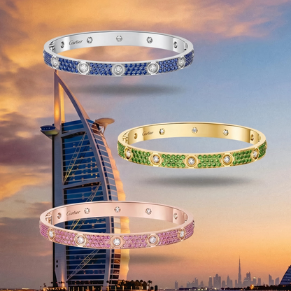 [Camiery]2026 PAVE GEMSTONE LOVE BRACELET 6.1MM 10 DIAMONDS