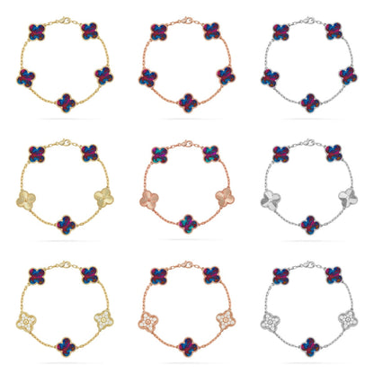 [Camiery]CLOVER 5 MOTIF COLOR GEMSTONES BRACELET COLLECTION