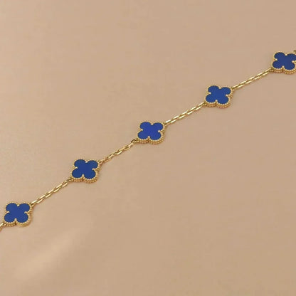 [Camiery] CLOVER 5 MOTIF BLUE AGATE BRACELET COLLECTION