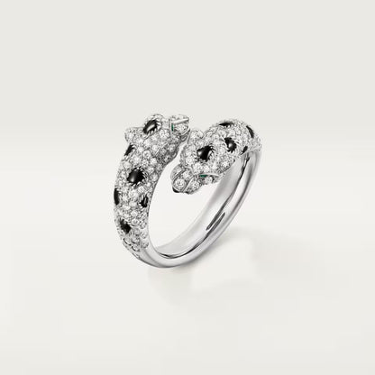[Camiery] PANTHERE DOUBLE HEADED FULL DIAMOND  RING